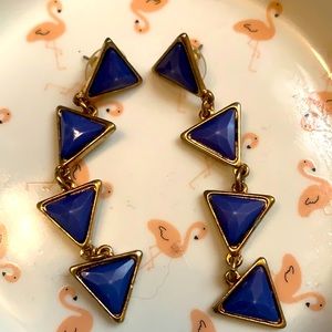 Blue triangle earrings